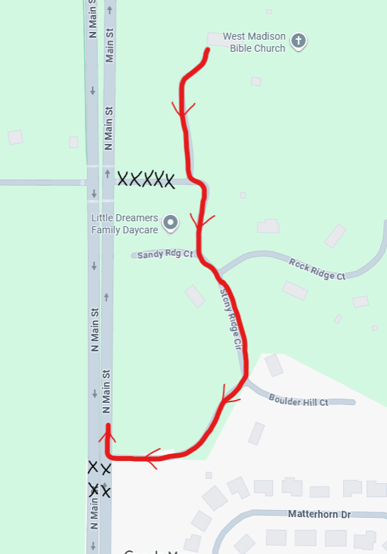 Temporary New Exit Route